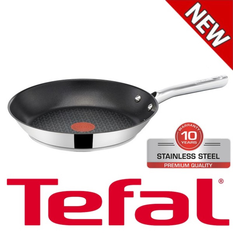 Tefal Duetto Stainless Steel Fry Pan 24cm(Silver) - intl Singapore