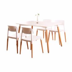 UMD Designer Dining Table with 4 Chairs (Free Installation, White, 1.4m)