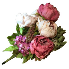 Vintage Silk Cloth Artificial Peony Flower Bouquet Home Wedding Party Decoration Color 5
