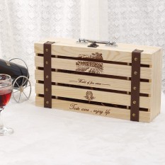 Red Wine Wooden Box Gift Box Pine Double Pack Wine Universal Grape Wine Box Import hong jiu xiang Wooden Red Wine Box
