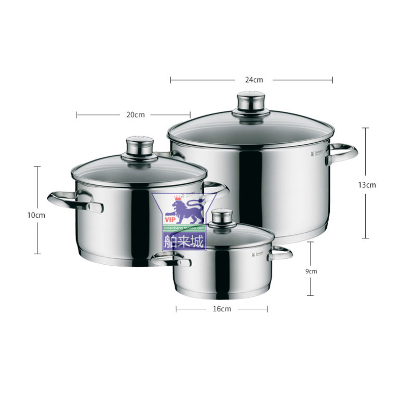 Germany Origional Product wmf saphir Stainless Steel Soup Pot Stewing Pot Stew-pan Milk Pot Cookware Three-piece Set Singapore