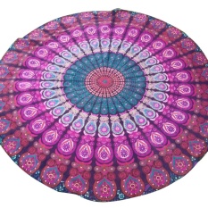 YJJZB Peacock Yoga Mat Indian Mandala Roundies Tapestry Tablecloth Vibrant Beach Towel Beach Throw Picnic Mat Table Throw Table Cover - intl