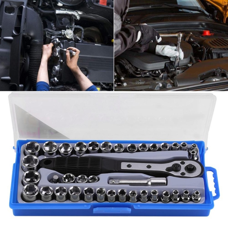 YOSOO- 38 Pcs Multi-functional 3/8 imperial /Metric Ratchet Driver Socket Wrench Tool - intl