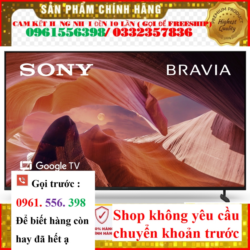 [Hàng chính hãng Giá tốt] Google Tivi Sony Ultra HD 4K HDR 65 inch KD-65X80L