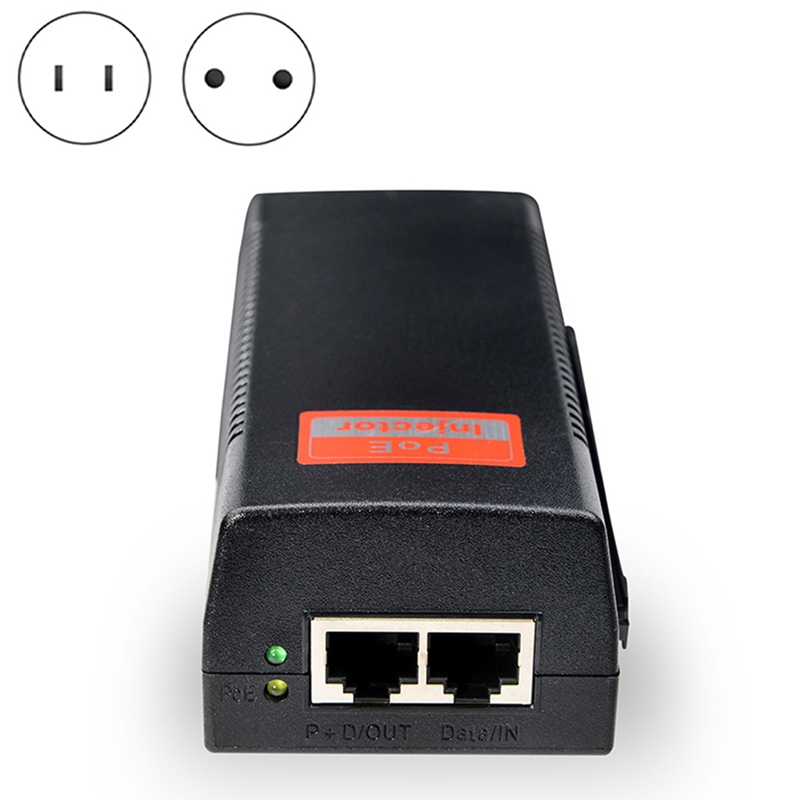 Poe Injector 48V 60W Output 100Mbps Power over Ethernet Single PoE Support IEEE 802.3at PoE Adapter