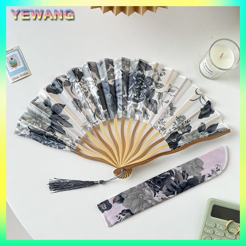 YEWANG Trung Quốc Nhật Bản phong cách quạt lụa gấp Quạt đám cưới fan hâm mộ nghệ thuật Quà Tặng khiêu vũ tay fan hâm mộ cổ điển tre gấp tay cầm hoa fan hâm mộ - 6