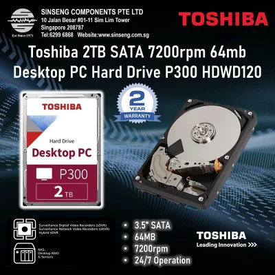 Toshiba 3.5 2TB 7200rpm 64MB HDD - P300 - Toshiba 2TB HDD Hard Disk Drive