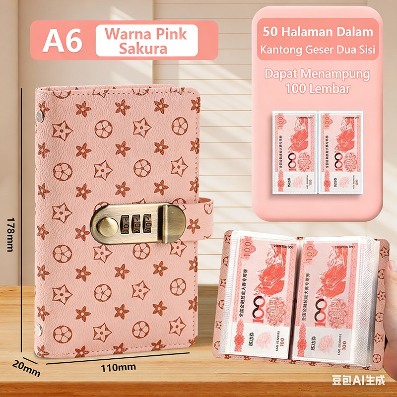 Pasangan Tantangan 50 hari Amplop Notepad Tabungan Folder Tabungan Amplop tantangan menabung uang