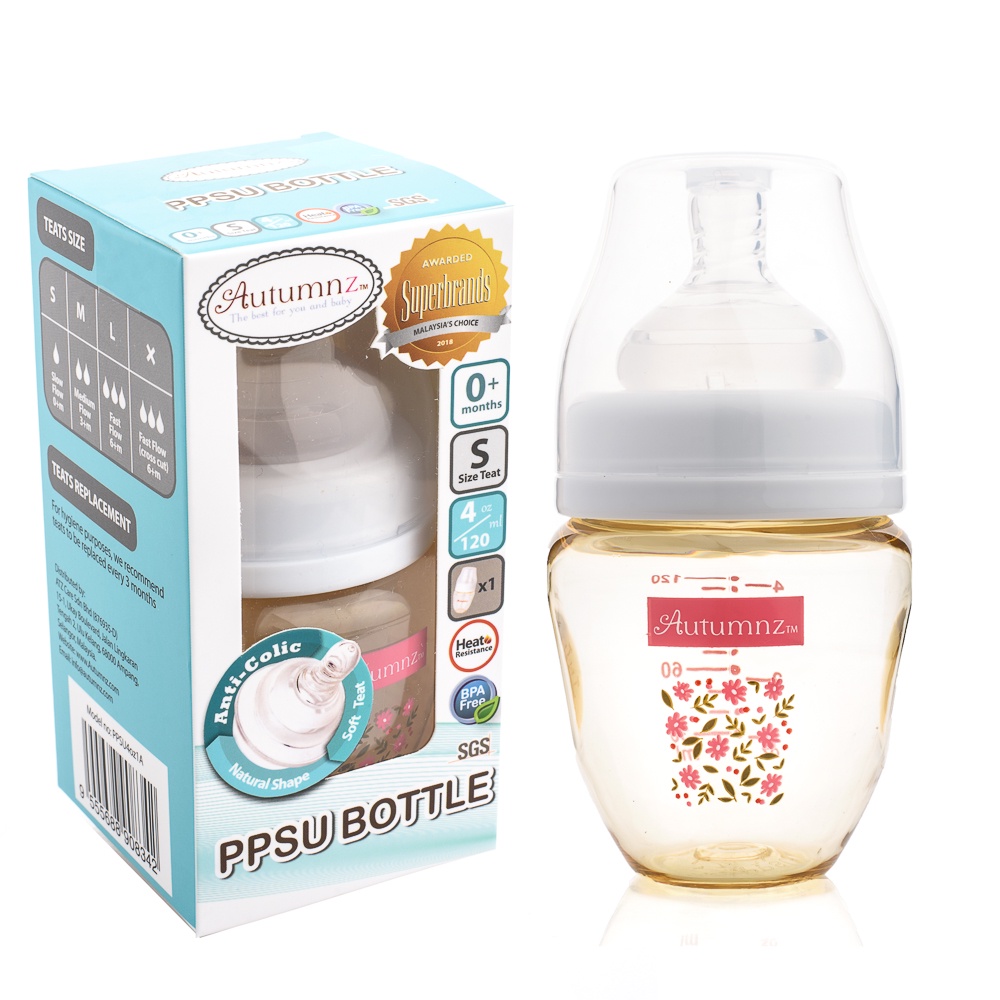 Autumnz PPSU Wide Neck Feeding Bottle 4oz/6oz/8oz/10oz Ready Stock Original