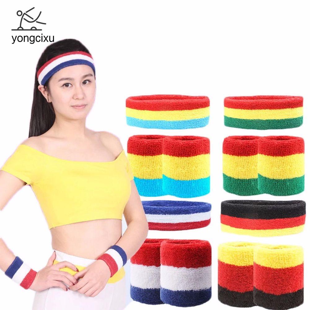 YONGCIXU Thể thao Yoga 1 bộ Nam Nữ Sự thích hợp Băng quấn khăn Headband +