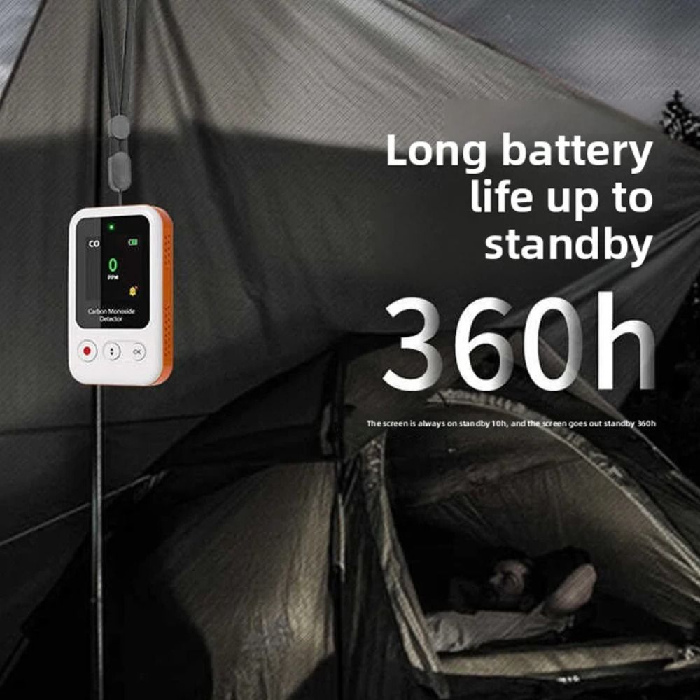 EMERRY Có thể sạc lại Máy dò khí carbon monoxide Độ nhạy cao Độ nét cao Cảnh báo phát hiện CO Di động Giám sát an toàn Máy theo dõi chất lượng không khí Cắm trại ngoài trời