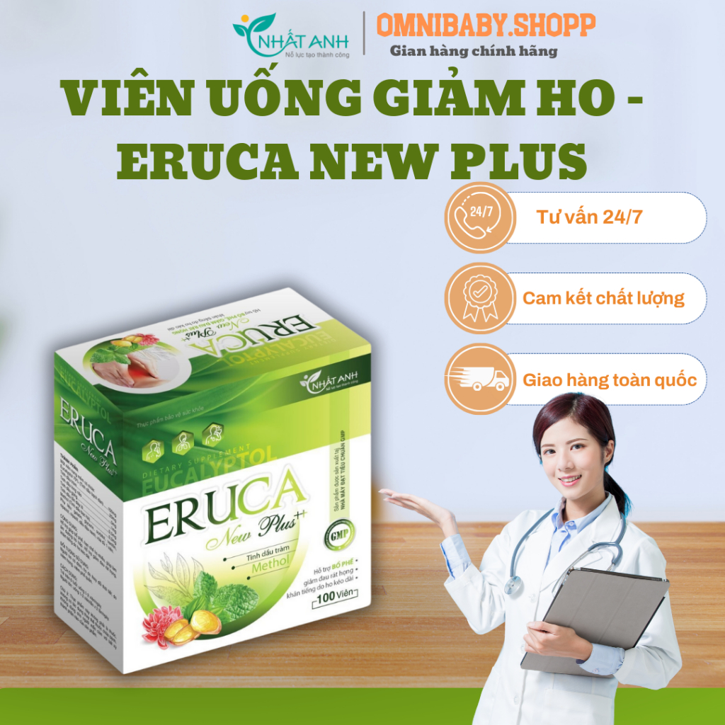 [NHẤT ANH] Viên Uống Giảm Ho Bổ Phế ERUCA NEW PLUS Hộp 100v