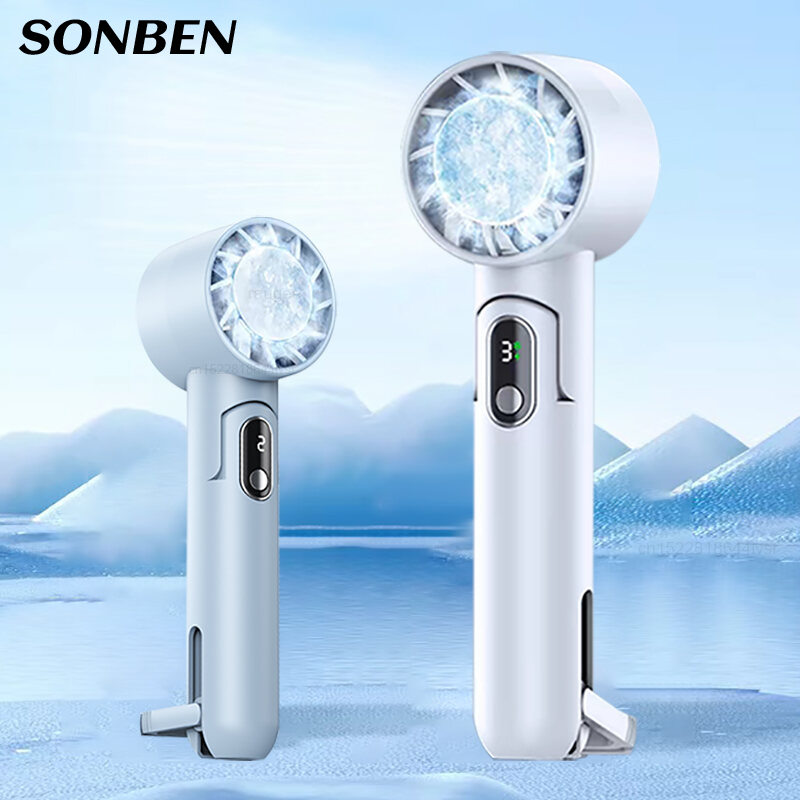 SONBEN พัดลมเทอร์โบแบบพกพาพับได้พัดลมมือถือแบบพกพาขนาดเล็ก USB ชาร์จไฟได้4000มิลลิแอมป์แบตเตอรี่พัดลมทำความเย็นไฟฟ้าพัดลมทำความเย็นขนาดเล็ก พัดลมแบบพกพา ราคา 429 บาท*ส่งฟรี
