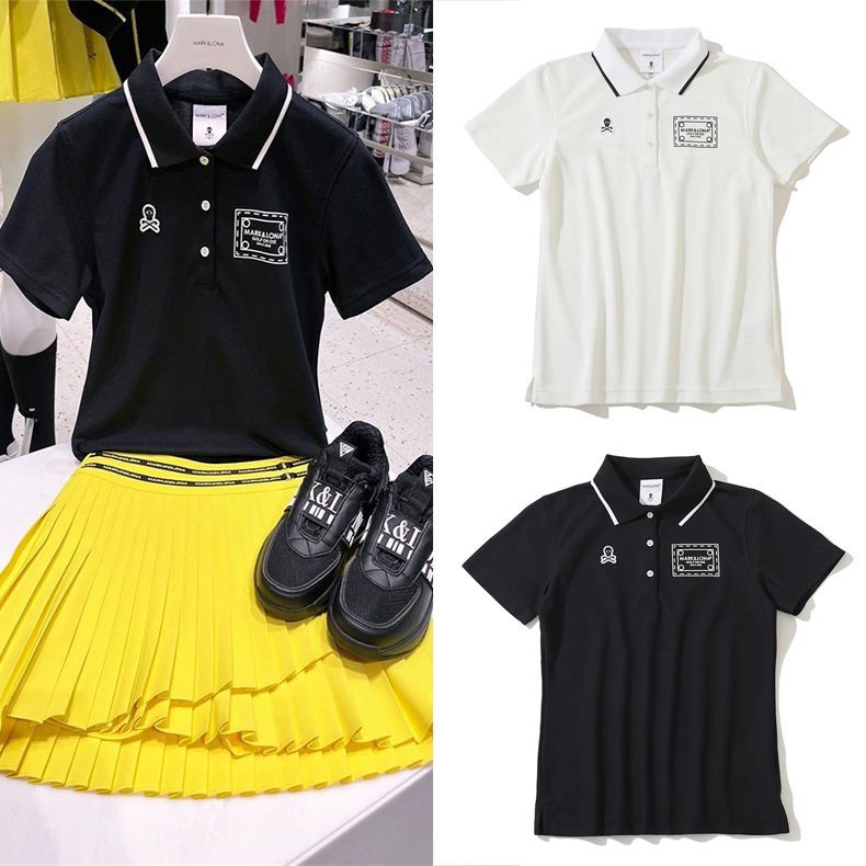 UTAA HONMA ANEW Titleist 24 Summer Women's New South Korea Golf Fashion Sports Simple All-match Letter Trend Comfortable Short Sleeve Top