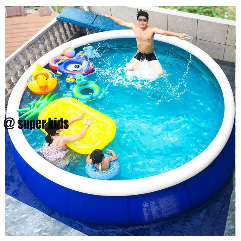 SUPER KIDS Bể bơi Bơm Hơi Hình Tròn Cỡ Lớn Tiện Dụng Cho Người Lớn Và Trẻ