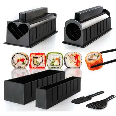 10 Pics/Set Diy Sushi Maker Onigiri Mold Rice Mould Kits Kitchen Bento Accessories Tools