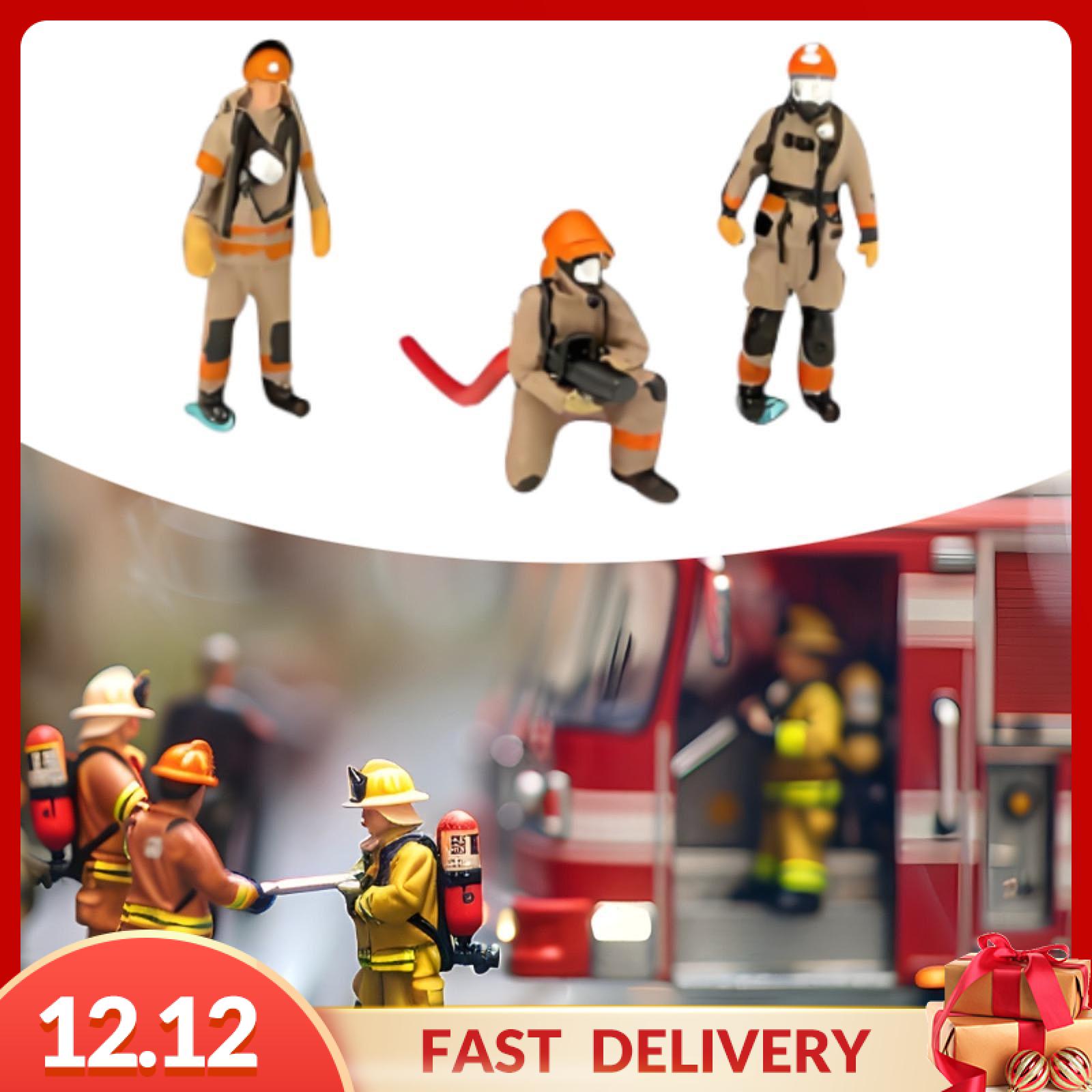 Gispark 1/64 Scale Firefighter Figure Tiny People Model Realistic for Photography Props Sand Table Ornament Miniature Scene Layout ราคา 15,814 บาท*ส่งฟรี