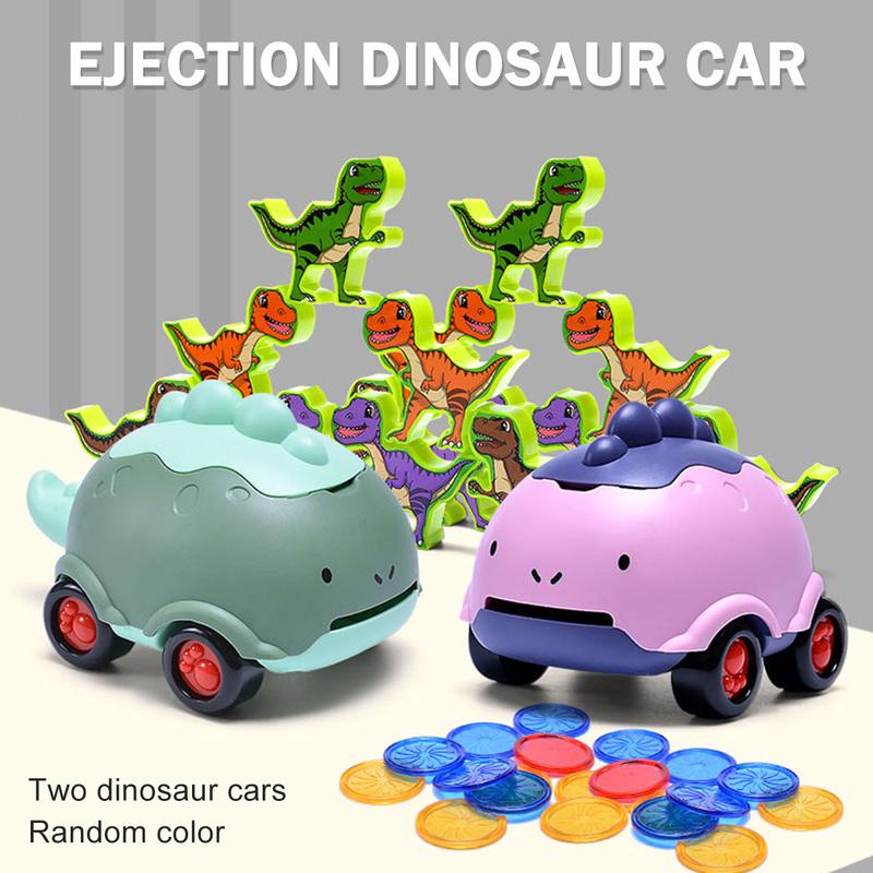 Catapult Dinosaur Car Set for 2 Players Flying Saucer Ejection Car