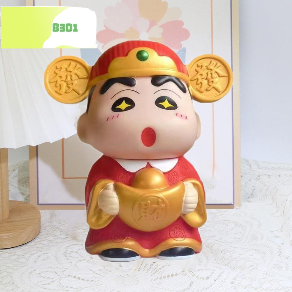 B3D1 Thần Tài Heo đất Shin-Chan bút chì màu Bể tiết kiệm Mô hình nhân vật Hộp đựng bút chì Shin chan