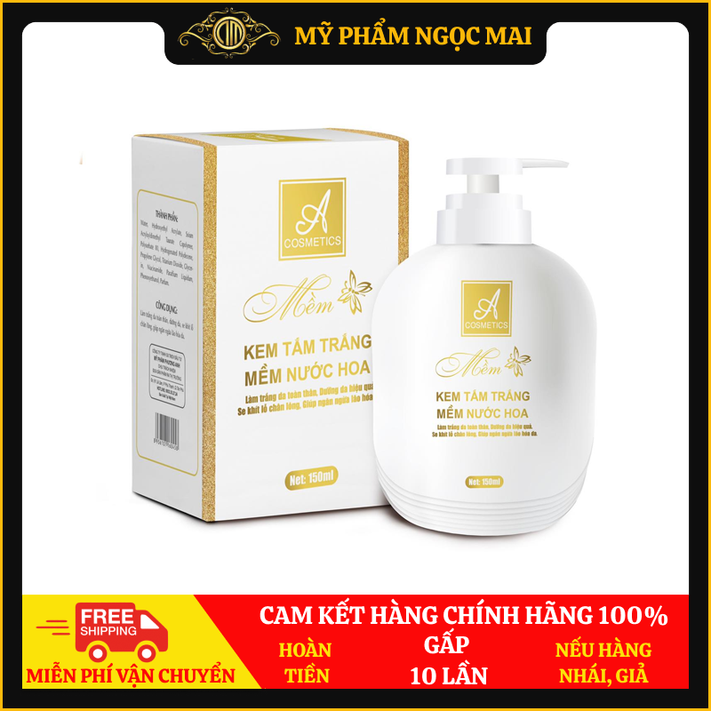 Kem tắm trắng mềm nước hoa A Cosmetics 150ml làm trắng da toàn thân hiệu