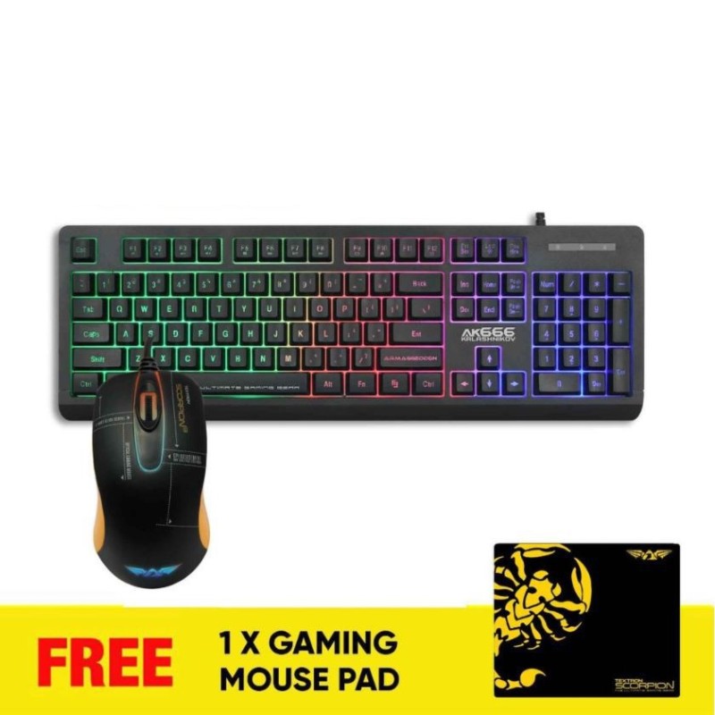 (Exclusive Bundle) Armaggeddon Kalashnikov AK666 Anti-Ghosting Gaming Keybord + Scorpion 3 Gaming Mouse Singapore