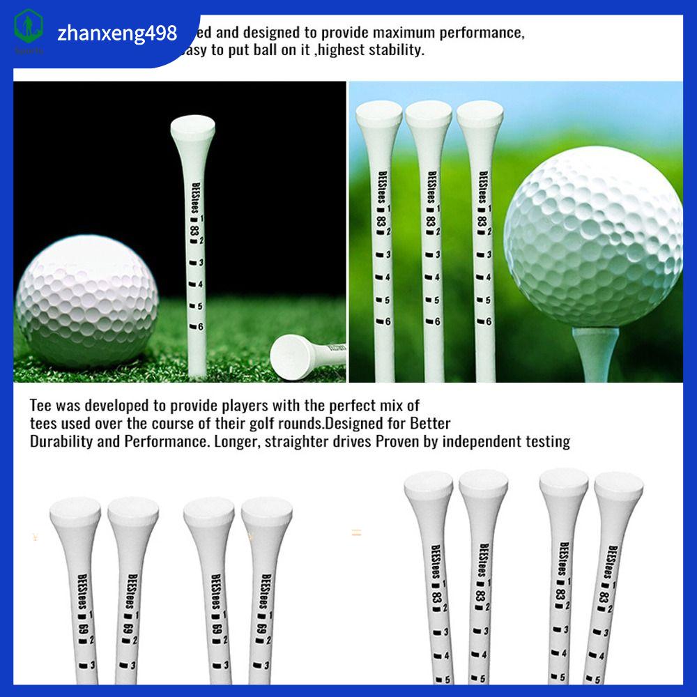 ZHANXENG498 100pcs 69/83mm Golf Wood Tees Digital Scale Wooden White Striped Golf Tee Professional Golf Stand Base Golf Accesories