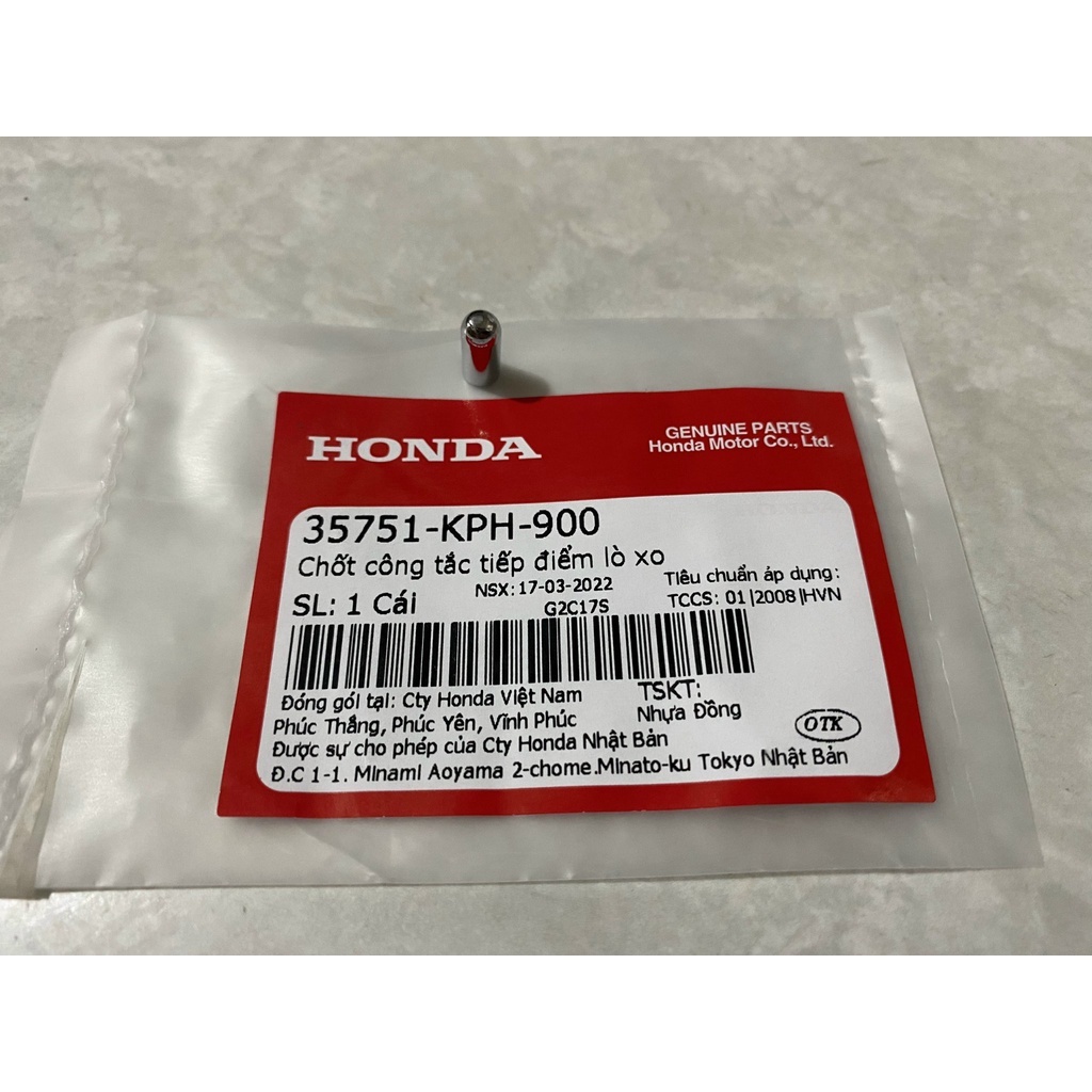 Chốt công tắc tiếp điểm lò xo WAVE S110, RS110, RSX110, FUTURE NEO chính hãng Honda (35751-KPH-900)