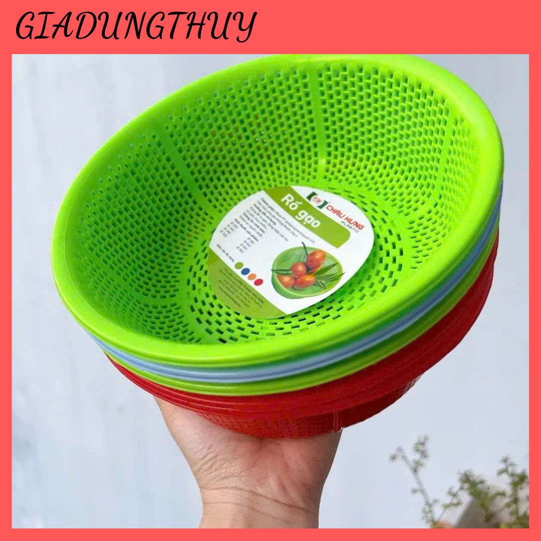 Rổ nhựa tròn Châu Hưng đựng rau củ, thịt, trái cây, tiện dụng đa năng nhiều size (Shop giao màu ngẫu nhiên)