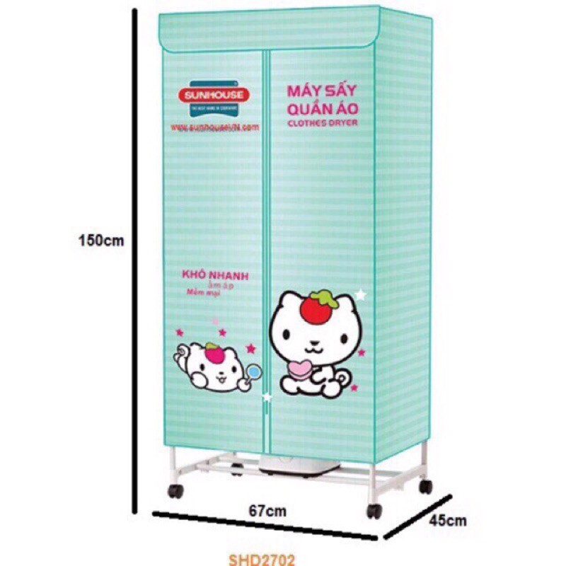  Tủ sấy quần áo Sunhouse SHD2702 bảo hành 1 năm 