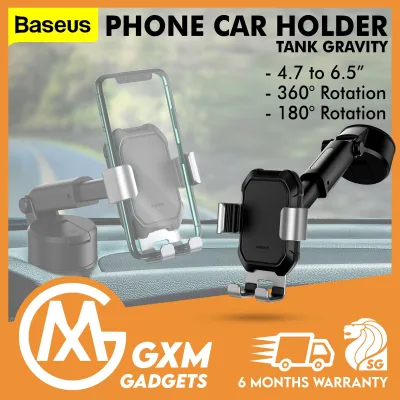 Baseus Tank Gravity Car Mount Holder Phone Holder Suction Base Telescopic Arm Dashboard Windscreen Car Mount Compatible With iPhone Huawei Samsung
