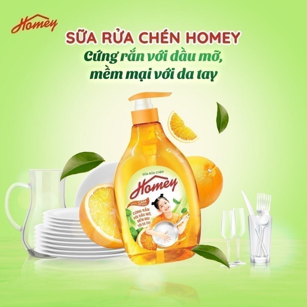 Sữa rửa chén Homey vòi nhấn tiện dụng hương chanh cam 480gr - 2