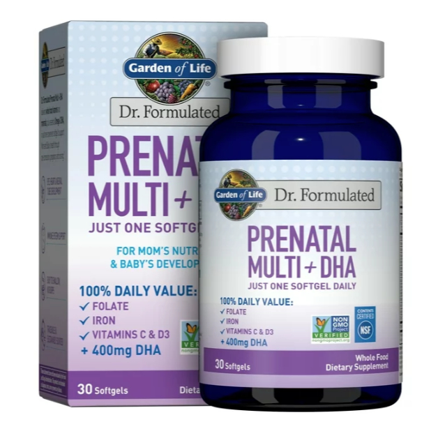HŨ 30 VIÊN ĐA VITAMIN + 400mg DHA FOLATE + SẮT CHO MẸ BẦU Garden of Life Dr. Formulated Prenatal Multi + DHA with Folate - SẢN PHẨM RẤT ĐƯỢC ƯA CHUỘNG TRÊN THỊ TRƯỜNG KHÁCH YÊU TRẢI NGHIỆM THỬ NHÉ SẢN PHẨM TỐT CHẤT LƯỢNG CAO