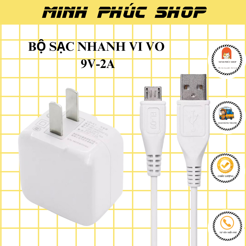 Bộ vivo x9 , bộ sạc nhanh vivo 18w x9 cổng micro usb - minh phúc official