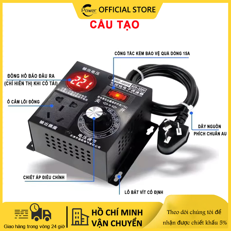 Voltage Regulator, Speed, and Power for 4000W Ac Motor Using High-Power Thyristor, Dimer Giá 233,700 Đồng*Miễn phí vận chuyển