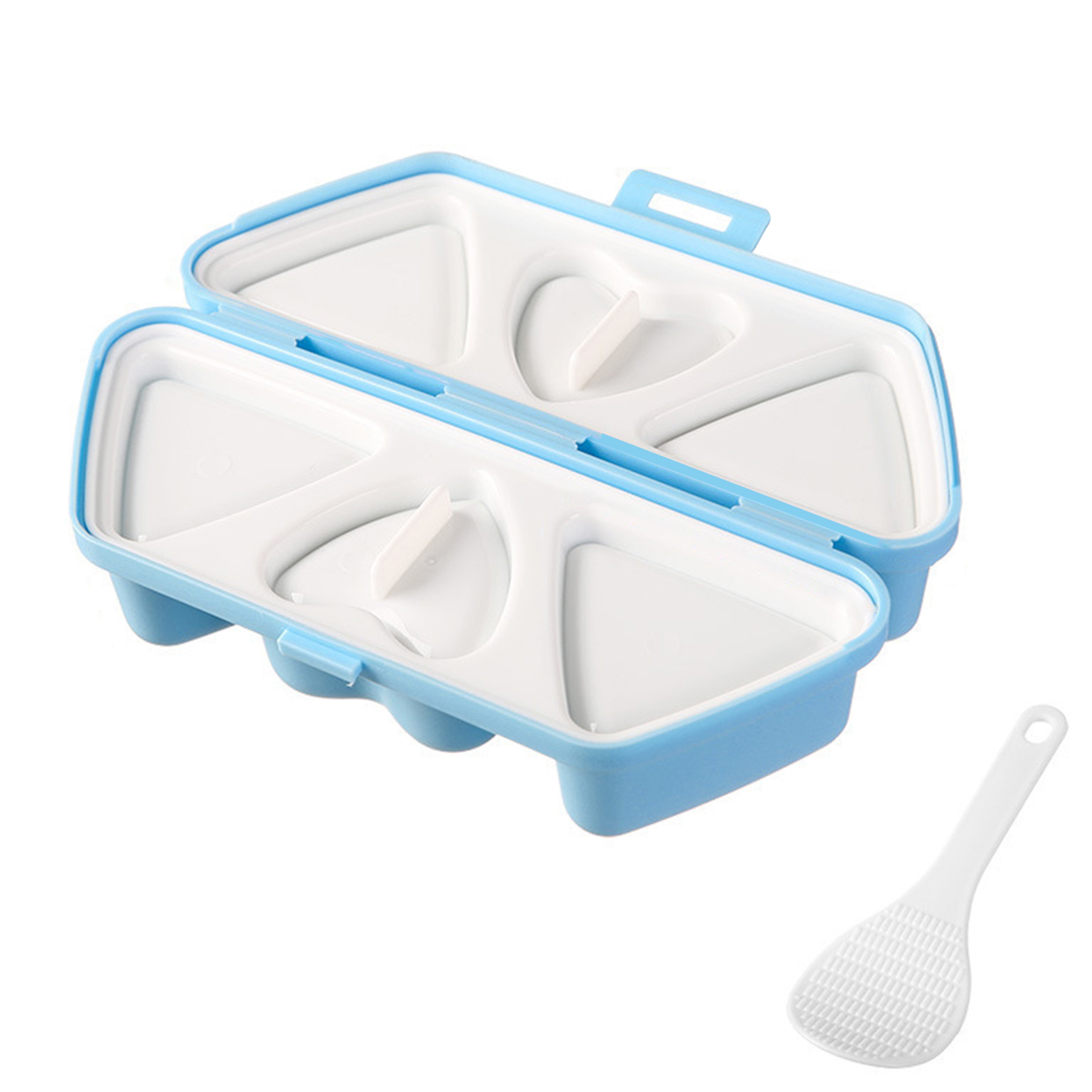 1 Bộ onigiri khuôn kín dùng cho thực phẩm không dính đơn giản demoulding 6 lưới tam giác khuôn nặn cơm viên đồ gia dụng