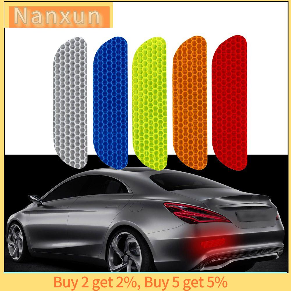 NWSJ 4pcs Đuôi Tự động Mở Dấu hiệu Băng phản chiếu Dấu cảnh báo Sự an toàn Dán cửa ô tô