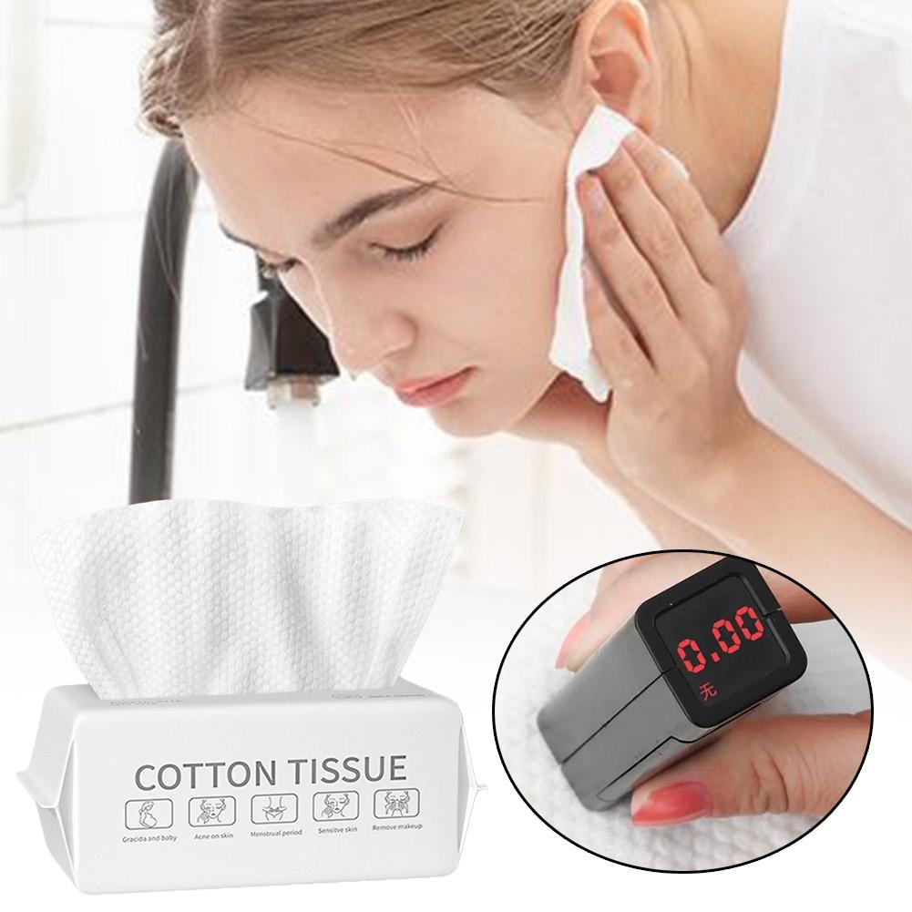 100pcs dùng một lần khăn rửa mặt sạch mặt khăn bông trang bỏ điểm lau mặt loại giấy I8W8