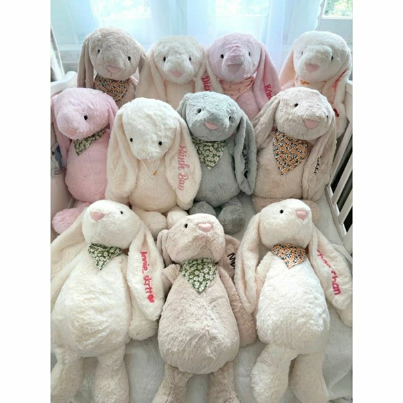 Thỏ bông 60cm tặng yếm và thêu tên theo yêu cầu