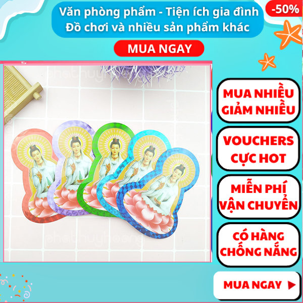 Bộ 2 Miếng dán decal Phật Bà Quan Âm tọa sen ✔ miếng dán ô tô chắc chắn ✔miếng dán xe hơi giá rẻ ✔miếng dán kính ✔miếng dán xe máy nhỏ gọn dễ dán ✔ Gift Love