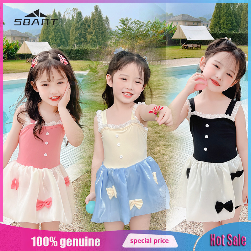 SBART Skirt-style one-piece swimsuit for girls, medium and large children, two-piece suit, student baby, sun protection, children's swimsuit new style ราคา 209 บาท*ส่งฟรี