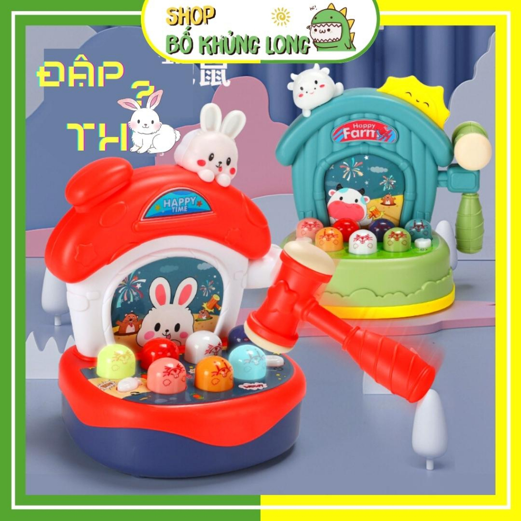 Đồ chơi đập chuột có đèn và nhạc phát tiếng kêu giúp bé phát triển não bộ tốt nhất đồ chơi cho bé - bố khủng long