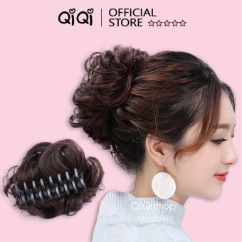 Tóc giả búi kẹp xoăn thời trang Hàn Quốc Qiqishop