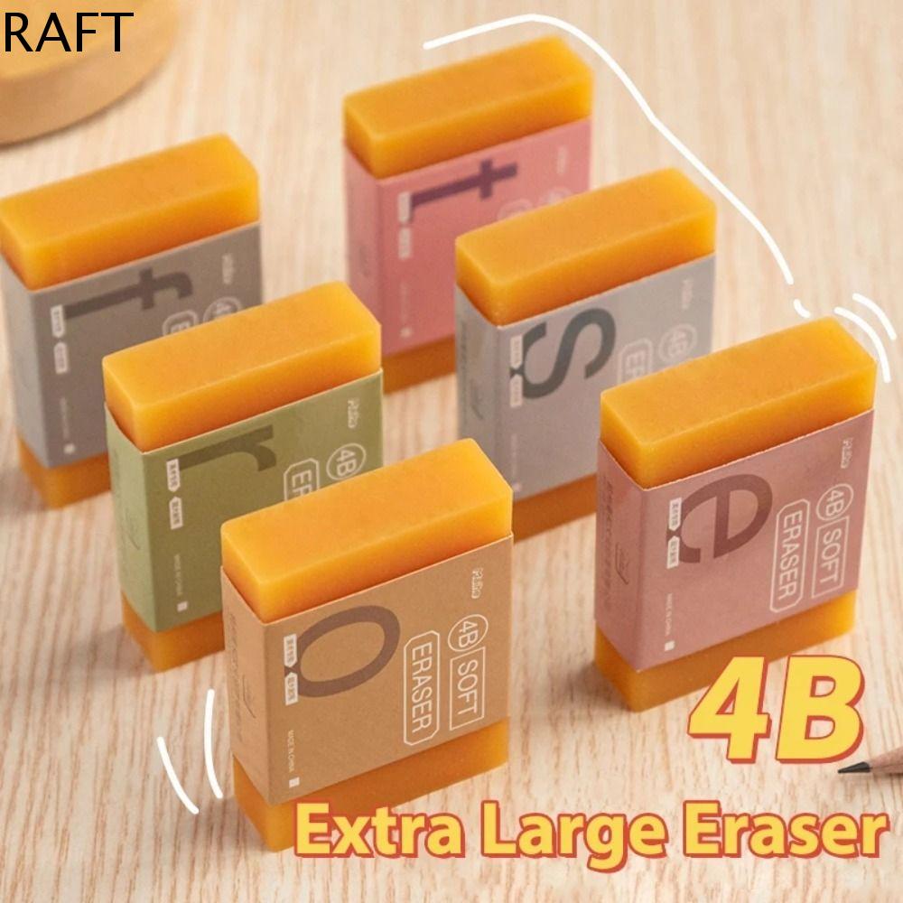 RAFT Không nhòe Cục tẩy cực lớn Vẽ tranh B 2B 3B 4B Tẩy xà phòng bằng cao su Trẻ em Viết Tẩy phác thảo 4B Đồ dùng học tập