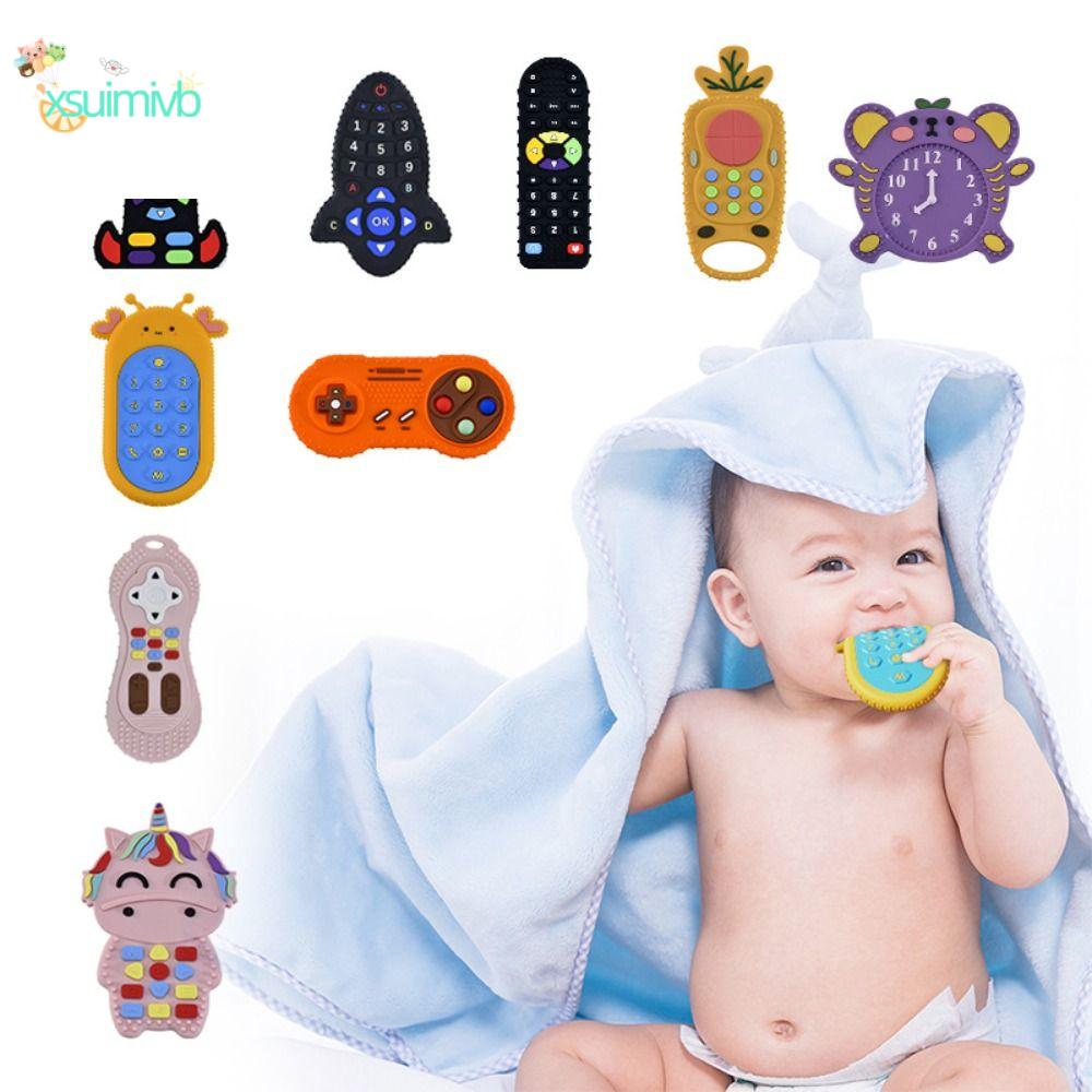 XSUIMI Remote Control Shape Baby Silicone Teether Toys Anti Eating Hand