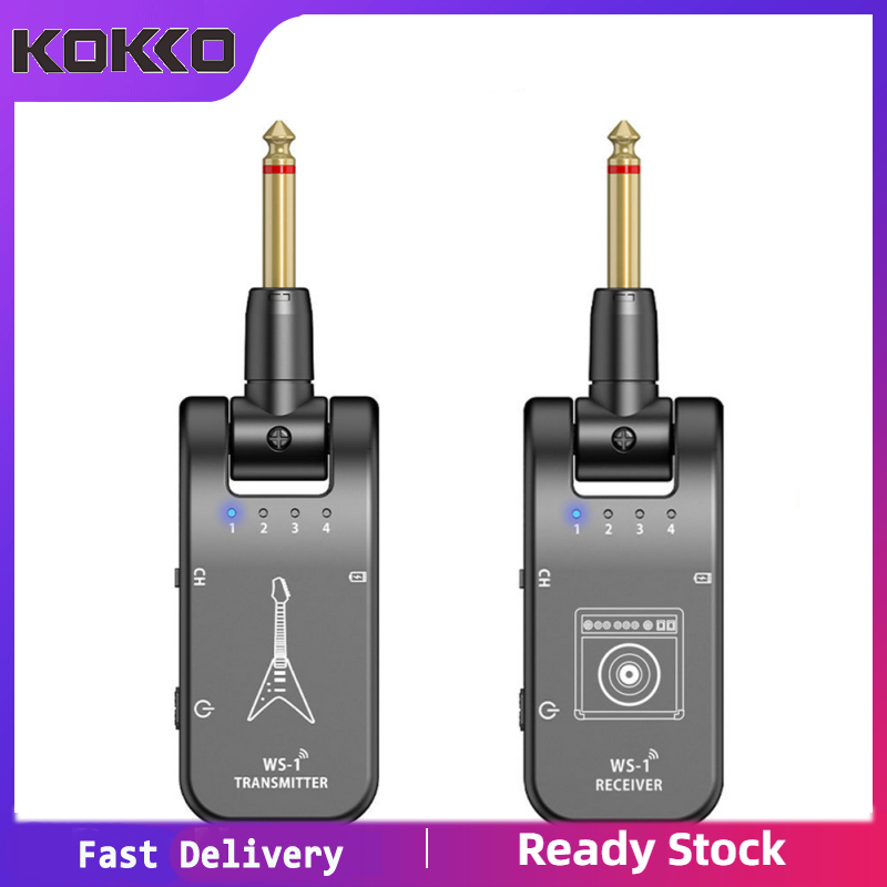 Guitar máy phát không dây Receiver 4 kênh 2.4GHz điện blowpipe Bộ truyền tín hiệu âm thanh thu phát