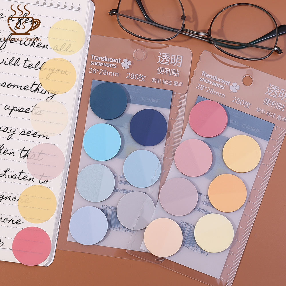 Lovely Round Macaron Color Emphasis Marking Index Sticky Note Portable Self