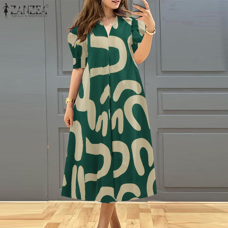 knee length dresses for ladies Asymmetrical Green Midi Dress with Neck Tie