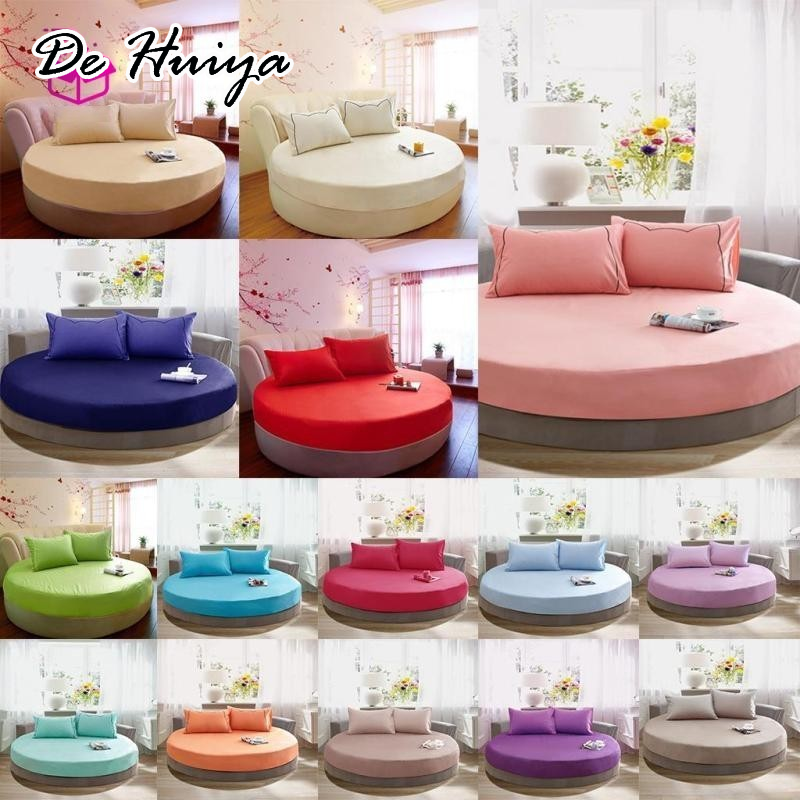 DEHUIYA Devoko เตียงผ้าฝ้ายแท้ทรงกลมติดตั้งเตียงทอ200x200ซม. สีขาว ราคา 507 บาท*ส่งฟรี