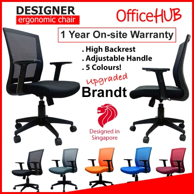 OFFICEHUB Executive Office Chair BRANDT Mid Back Chair MidBack Chair Gaming Chair Mesh Chair Home study Ergonomic Chair Study Chair Study Table Many Colours 1 Year Warranty