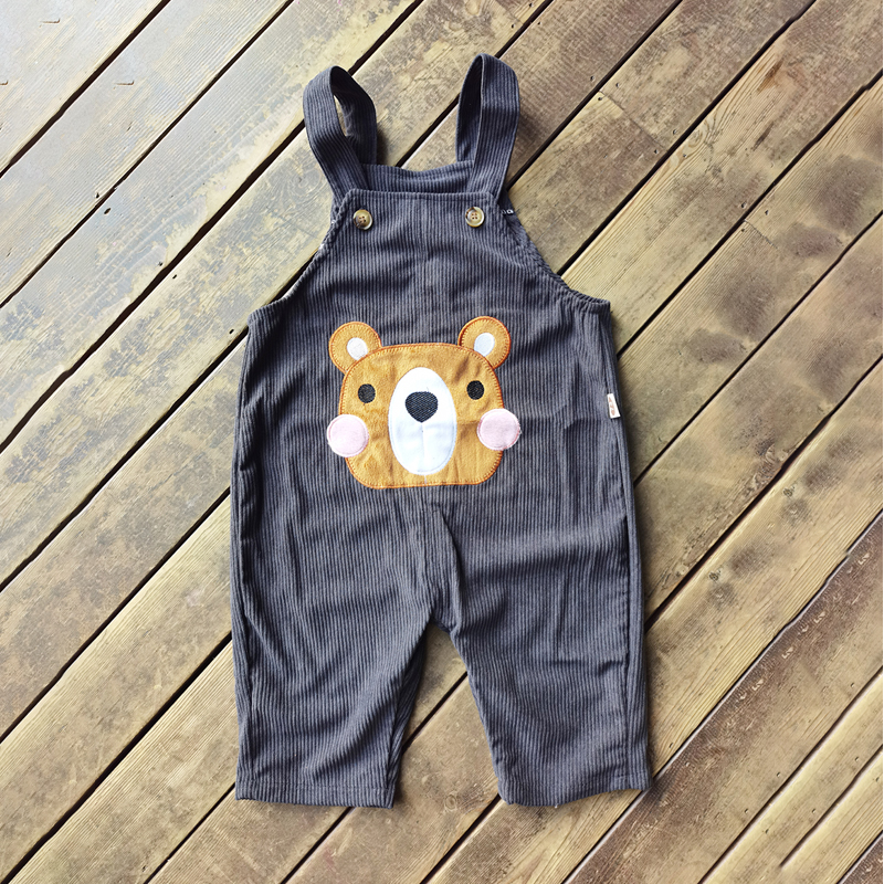 IENENS Baby Toddler Cartoon Overalls Boy Corduroy Pants Spring Autumn Cartoon Bear Rompers Kids Girl Casual Trousers Bottoms Fit 0-4 Years